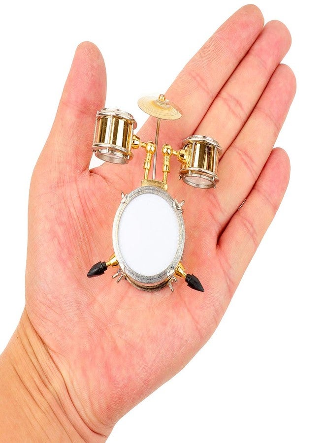 Dselvgvu Miniature Drum with Case - Gold, Mini Percussion Musical Instrument - Mini Drum - Miniature Dollhouse Model - Christmas Ornament and Gift - Image 2